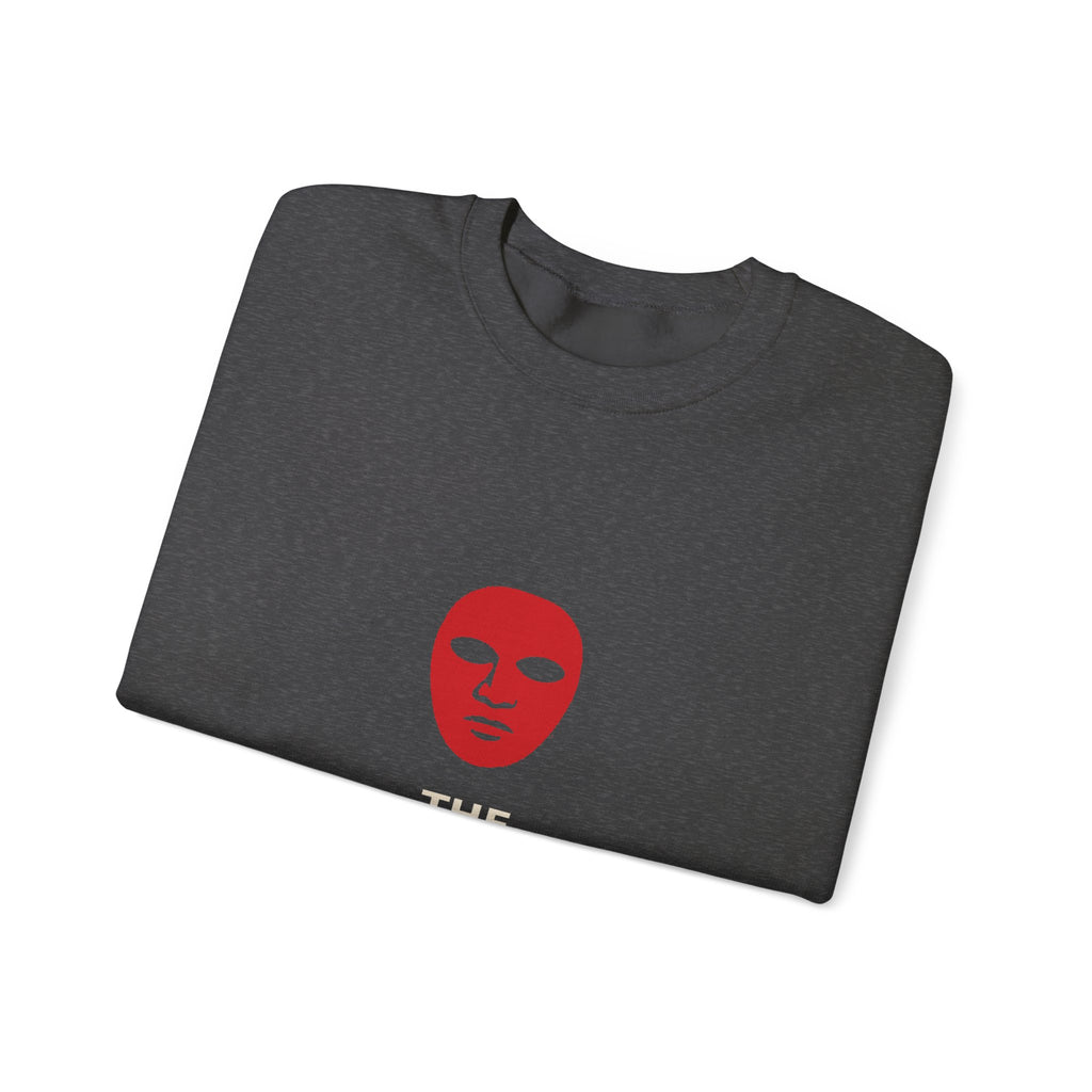 Permission to Exist Crewneck Sweatshirt — Red Mask Graphic
