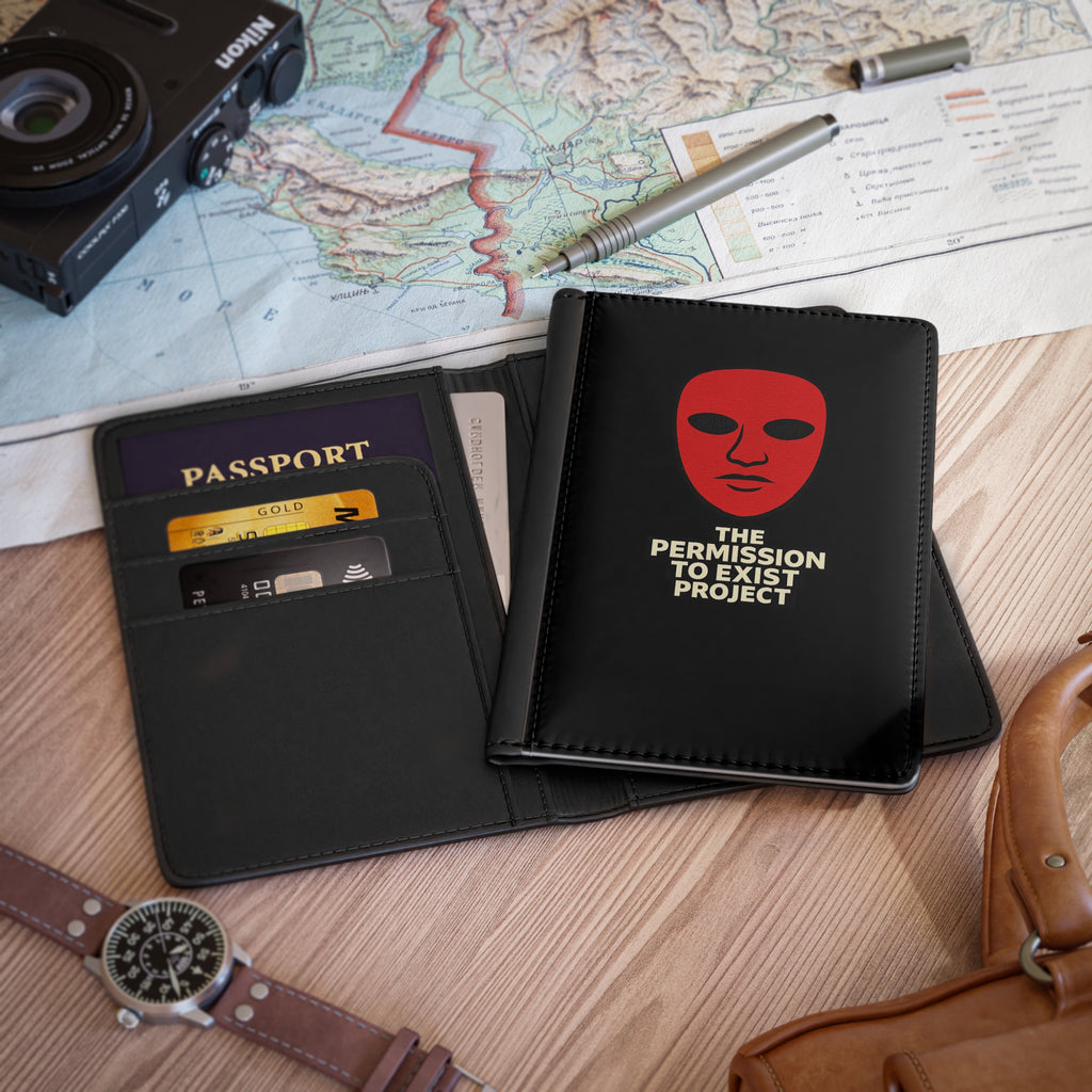 Permission To Exist Project Passport Cover – Red Mask Travel Wallet