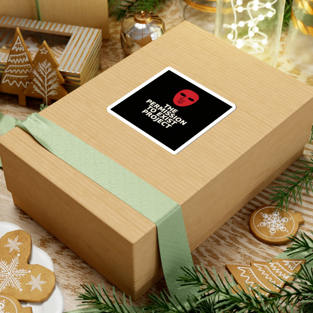 Kiss-Cut Sticker — "The Permission to Exist Project" Red Mask Design