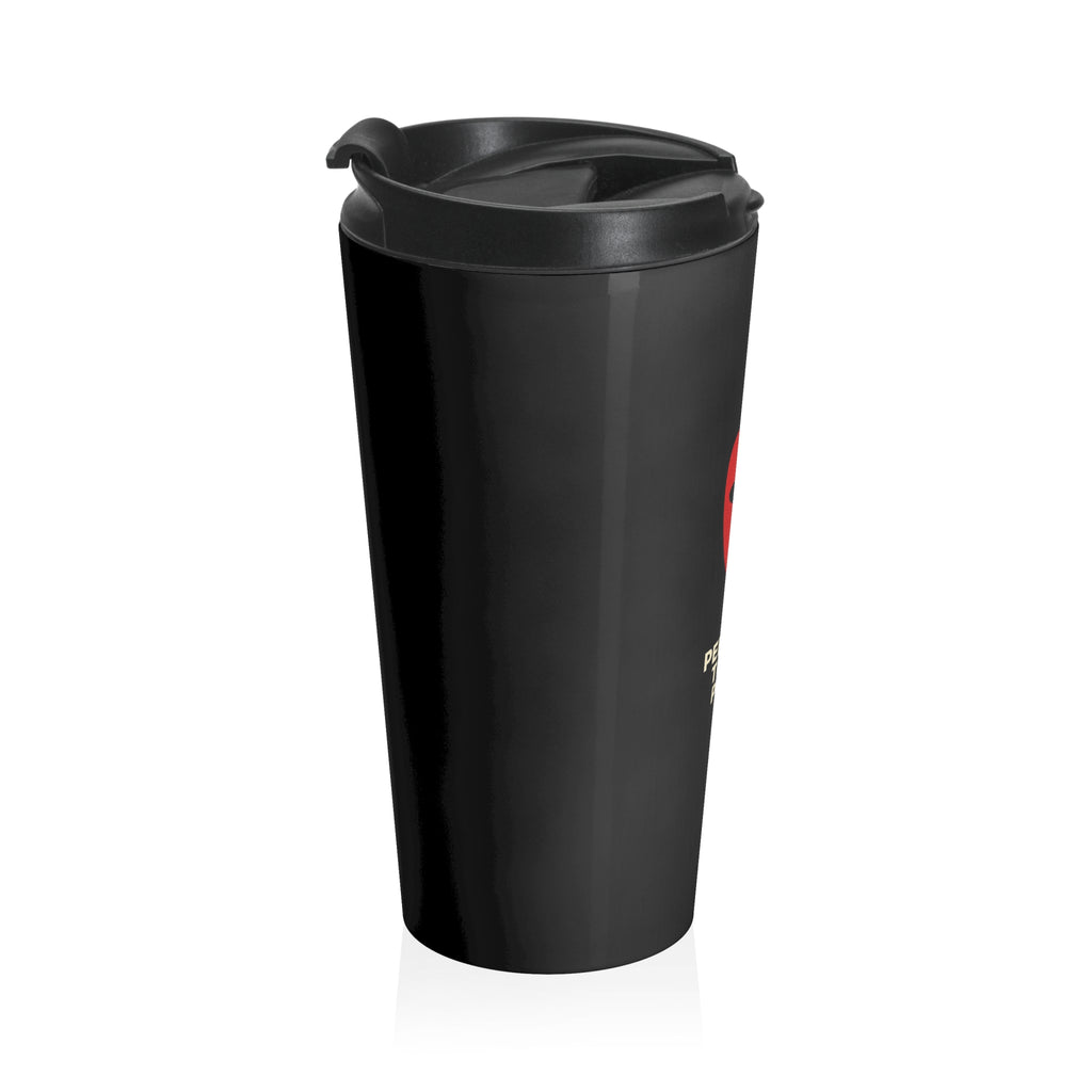 Travel Mug — "The Permission to Exist Project" Red Mask Stainless Steel Tumbler