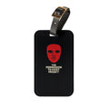 Black Luggage Tag - Red Mask "The Permission to Exist Project" Travel ID