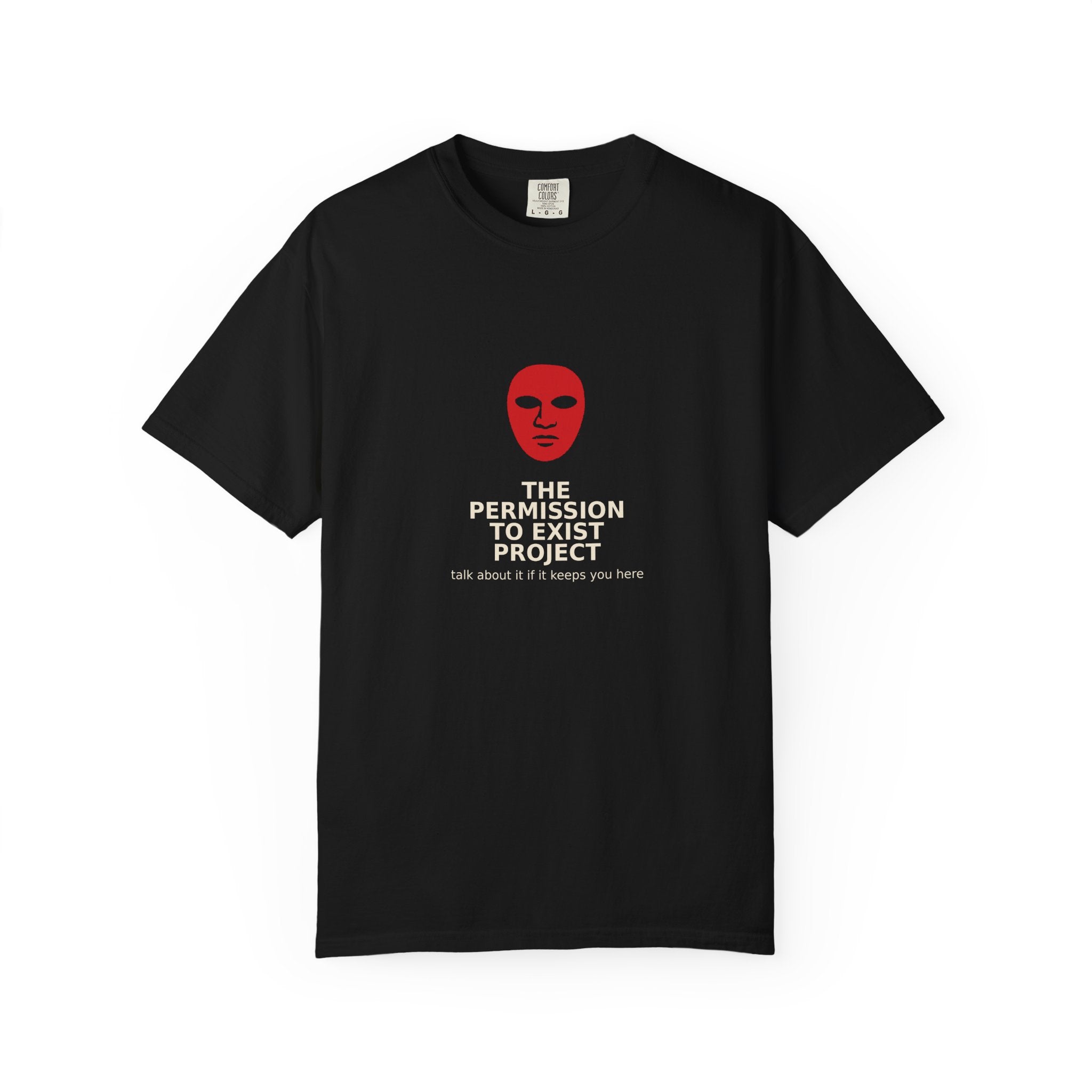 The Permission to Exist Project Tee — Red Mask Graphic T-Shirt