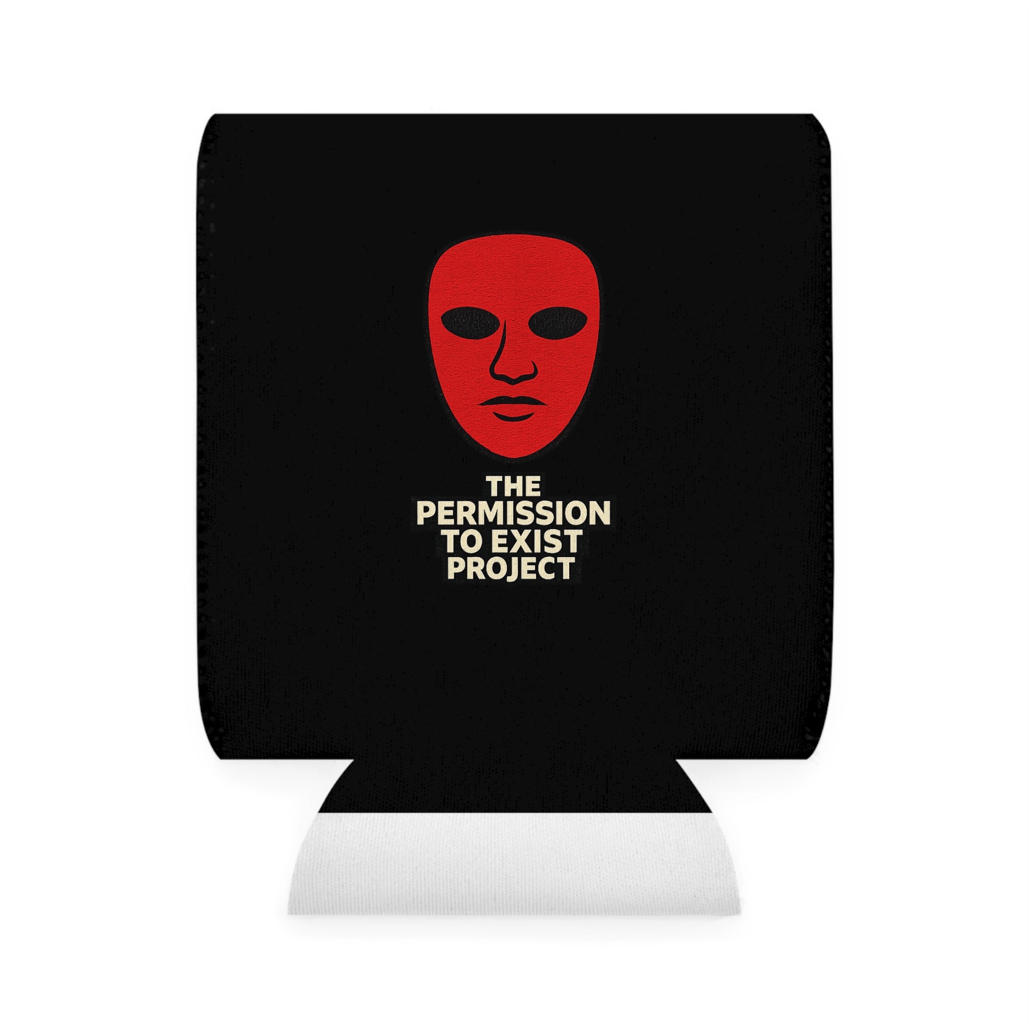 Can Cooler Sleeve - 'The Permission To Exist Project' Red Mask Logo Can Cooler