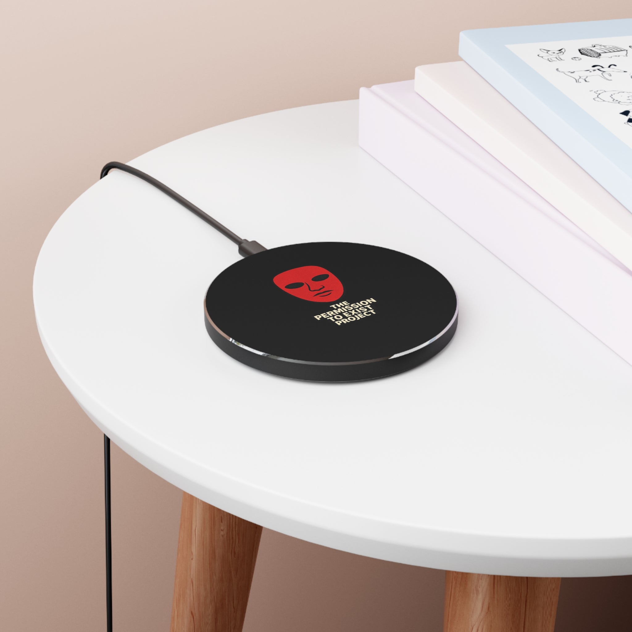 Wireless Charger — The Permission to Exist Project Red Mask Qi Charging Pad