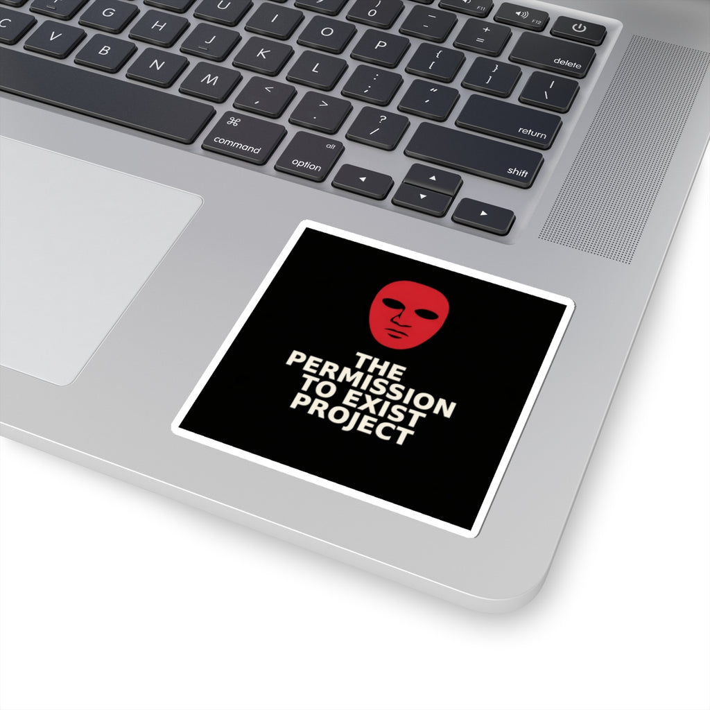 Kiss-Cut Sticker — "The Permission to Exist Project" Red Mask Design
