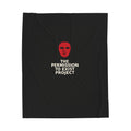 Velveteen Plush Blanket — "The Permission to Exist Project" Cozy Throw (Red Mask Design)